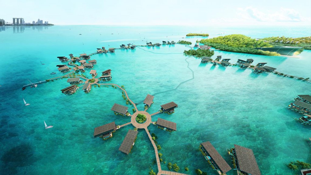 Nur eine 20-minütige Fahrt mit der Fähre oder Luxusyacht trennt Singapur von den Riau-Inseln. Dort entsteht 16 Kilometer vor dem Stadtstaat Funtasy Island, nach Angaben der Betreiber der größte Öko-Themenpark der Welt. Foto: Funtasy-Island